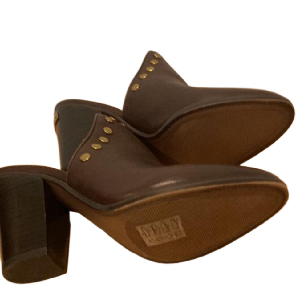 - MICHAEL Michael Kors Leather Studded Mules Size - Picture 5 of 5